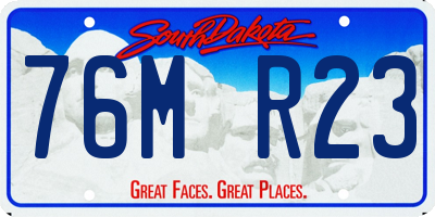 SD license plate 76MR23