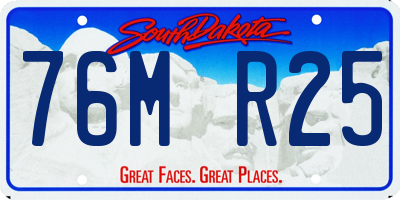 SD license plate 76MR25