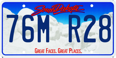 SD license plate 76MR28