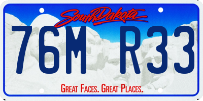 SD license plate 76MR33