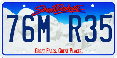 SD license plate 76MR35