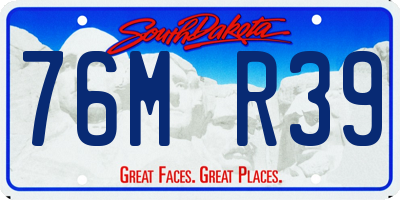 SD license plate 76MR39