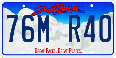 SD license plate 76MR40