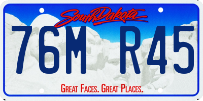 SD license plate 76MR45