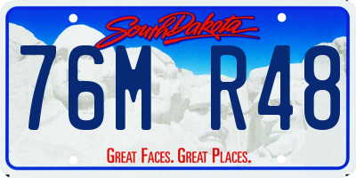 SD license plate 76MR48