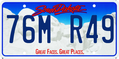 SD license plate 76MR49