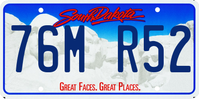 SD license plate 76MR52