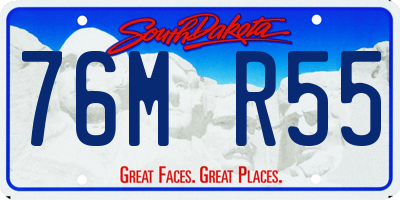 SD license plate 76MR55