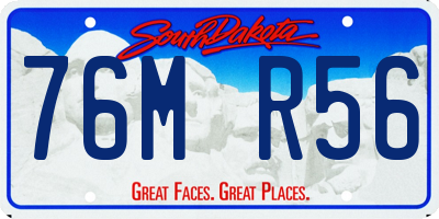 SD license plate 76MR56