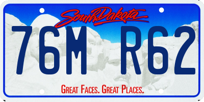SD license plate 76MR62