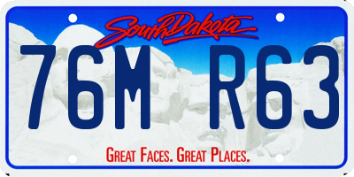SD license plate 76MR63