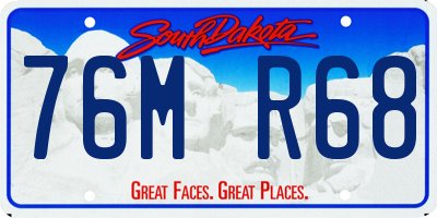 SD license plate 76MR68