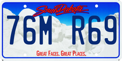 SD license plate 76MR69