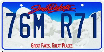 SD license plate 76MR71