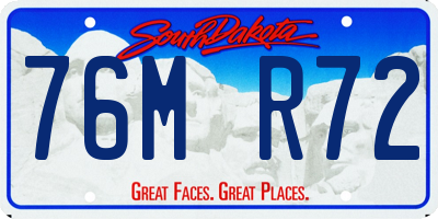 SD license plate 76MR72