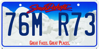 SD license plate 76MR73