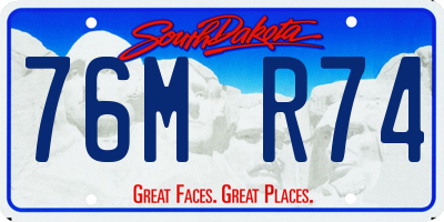 SD license plate 76MR74