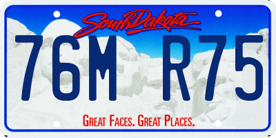 SD license plate 76MR75