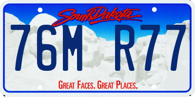 SD license plate 76MR77