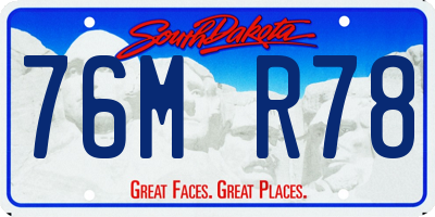 SD license plate 76MR78