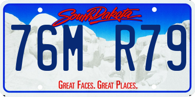 SD license plate 76MR79