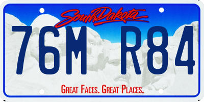 SD license plate 76MR84