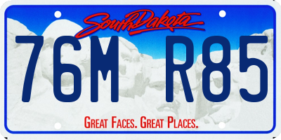 SD license plate 76MR85
