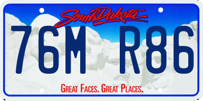 SD license plate 76MR86