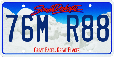 SD license plate 76MR88