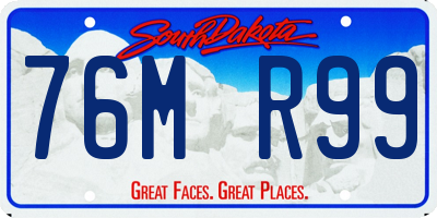SD license plate 76MR99