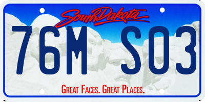 SD license plate 76MS03