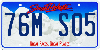 SD license plate 76MS05