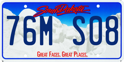 SD license plate 76MS08