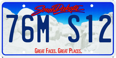 SD license plate 76MS12