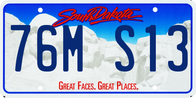 SD license plate 76MS13