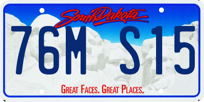 SD license plate 76MS15