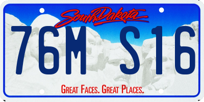SD license plate 76MS16