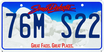 SD license plate 76MS22