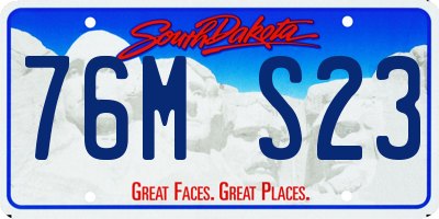 SD license plate 76MS23