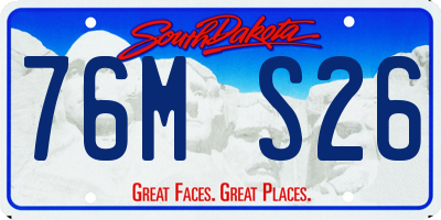 SD license plate 76MS26