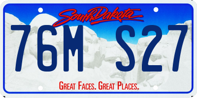 SD license plate 76MS27