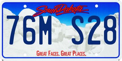 SD license plate 76MS28