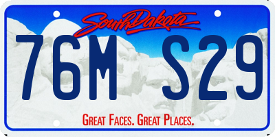 SD license plate 76MS29