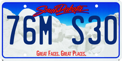 SD license plate 76MS30