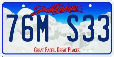 SD license plate 76MS33