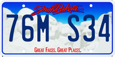 SD license plate 76MS34