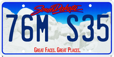 SD license plate 76MS35