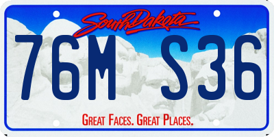 SD license plate 76MS36