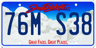 SD license plate 76MS38