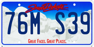 SD license plate 76MS39